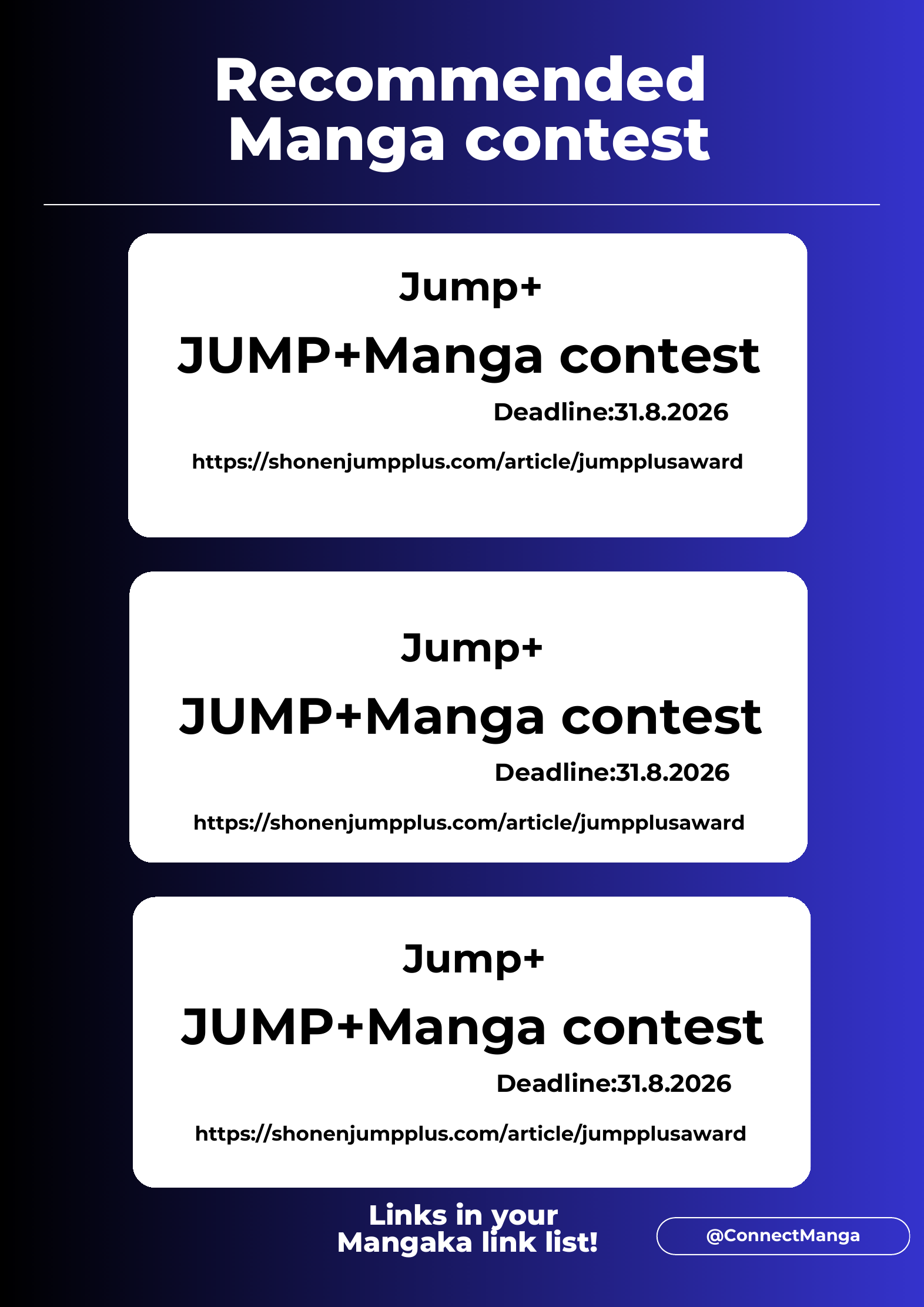 Recommended contests sample report page